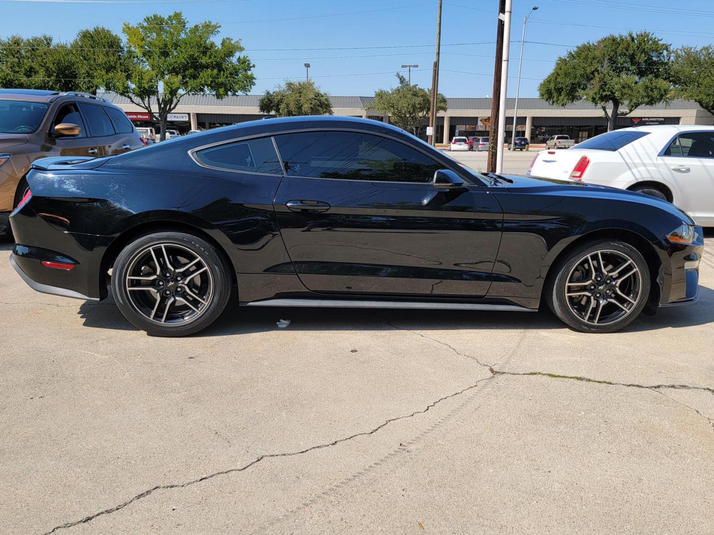 2018 Black Ford Mustang EcoBoost Coupe (1FA6P8TH8J5) with an 2.3L L4 DOHC 16V engine, located at 2020 East Division Street, Arlington, TX, 76011, (817) 801-3191, 32.742390, -97.076874 - Photo#1