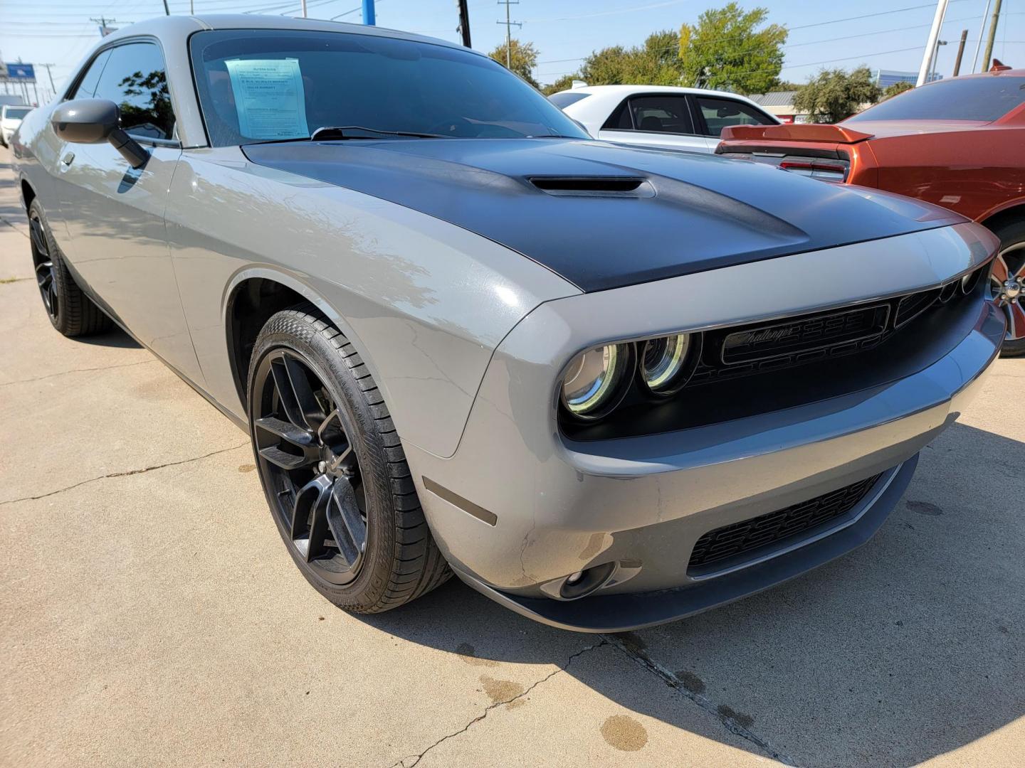 2019 Grey Dodge Challenger SXT (2C3CDZAG7KH) with an 3.6L V6 DOHC 24V engine, 8A transmission, located at 2020 East Division Street, Arlington, TX, 76011, (817) 801-3191, 32.742390, -97.076874 - Photo#1