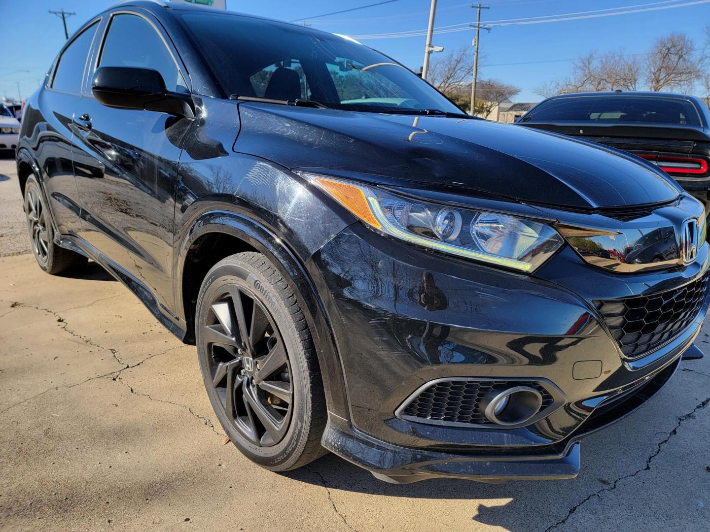 2021 Black Honda HR-V Sport (3CZRU5H15MM) with an 1.8L L4 DOHC 16V engine, CVT transmission, located at 2020 East Division Street, Arlington, TX, 76011, (817) 801-3191, 32.742390, -97.076874 - Photo#0