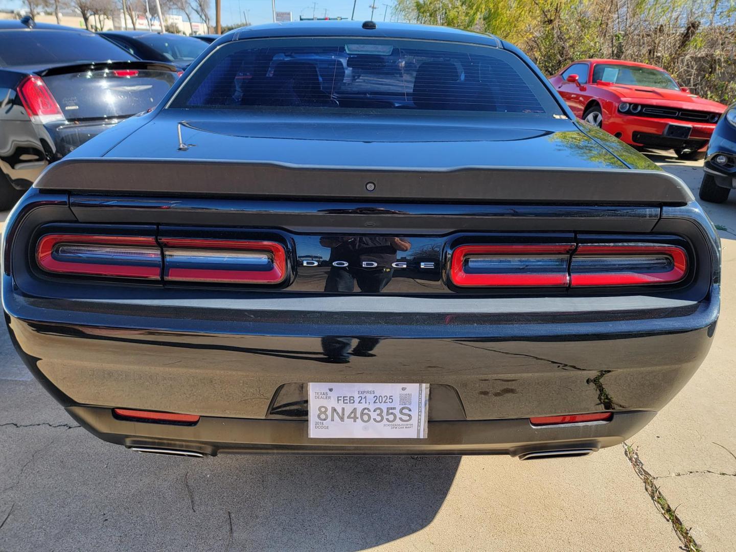 2018 Black Dodge Challenger SXT (2C3CDZAG9JH) with an 3.6L V6 DOHC 24V engine, 8A transmission, located at 2020 East Division Street, Arlington, TX, 76011, (817) 801-3191, 32.742390, -97.076874 - Photo#3